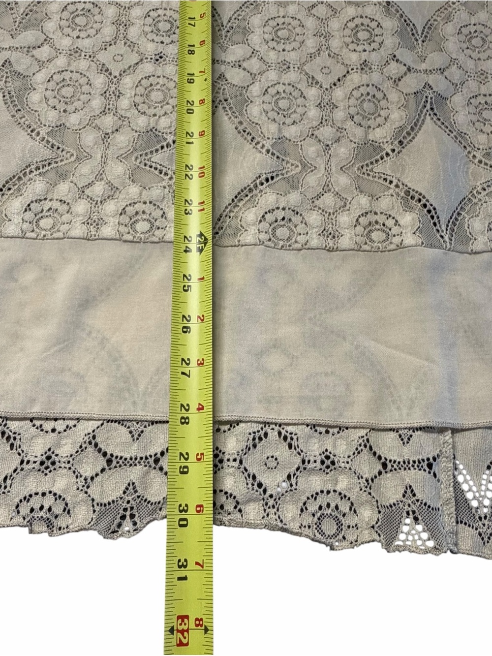 Easel Womens Boho Lace Tunic Top Size L Beachy Coastal Grandma Cottage Oversized - Picture 5 of 7